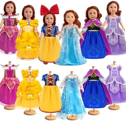 WONDOLL 18 inch Doll Clothes and Accessories, Princess Costumes Dress, 4 Pieces, 18 inch