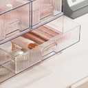 Clear Stackable Desk Storage Drawers, 3 Pack Acrylic Bathroom Makeup Organizers, Easily Assemble All Purpose Plastic Bins for Brightroom, Pantry Organization, Vanity, Undersink, Cabinet