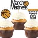 24Pcs Basketball Cupcake Toppers for Party Decorations, March Madness & Birthday Themes (MIX B), BAK001