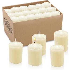 Ivory Votive Candles, 2.25 Inch Candle Votives, Unscented Small Cup Candles, Votive Candle Bulk for Wedding Church Party Spa Restaurants and Emergency (20 Pack, 2.25 Inch, Ivory)