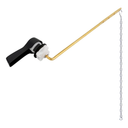 Hibbent Universal Metal Front Mount Toilet Handle Replacement Kit, Brass Toilet Flush Tank Lever with Stainless Steel Flapper Chains for Most Toilets, Matte Black Finish