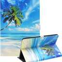 Amazon Kindle Fire HD 10 and Fire HD 10 Plus 10.1" Tablet Case (13th/11th Generation 2023/2021 Release), Slim Fit Leather Stand Smart Cover with Auto Sleep/Wake, Coconut Tree