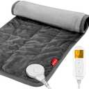 Comfytemp Weighted Heating Pad for Period & Back, 2.2lb FSA Eligible Menstrual Heated Pad, Birthday Gifts for Mom/Women/Wife, 12" x 24" HSA Electric Heat Pad with 9 Heat Level for Neck Shoulder, Gray