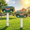 2026 New Sonic Fortress Pro Deer Repellent Devices,2Pcs Solar Ultrasonic Animal Repeller Outdoor Waterproof Motion Sensor Deterrent Yard Garden Repellent for Animals Cat,Squirrel,Racoon,Rabbit,Skunk