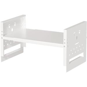 Ipotive Adjustable Top Storage Shelf for Refrigerator or Washer, Dryer Countertop, Expandable Storage Shelves for Kitchen, Laundry Room and Dorm Room (White)