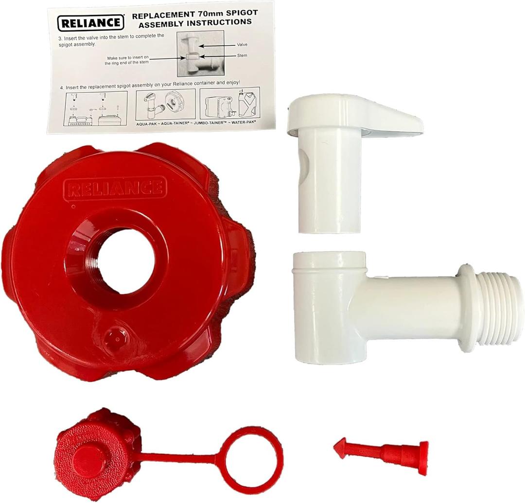 3 x Reliance Replacement Spigot Assembly, 1.3 Inch x 3.5 Inch x 10.5 Inch, White,  Pack of 3