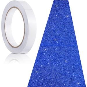 Tatuo Carpet Runner 2.46 x 30 ft Runway Rug 55 GSM Thickness with Carpet Tape for Prom Graduation Wedding Outdoor Indoor Hallway Movie Party Decoration Rug(2.46 x 30 Feet, Glitter Dark Blue)