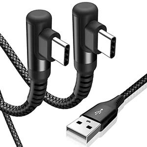 sweguard USB Type C Charger Cable Right Angle [2-Pack,3.3FT] 3.1A Nylon Braided Cord for iPhone 17 16 15 Pro Max Plus iPhone Air Samsung Galaxy S25 S24 S23 S22 S21 S20 Note 20 A15 Flip Pixel LG Moto, 2 Pieces