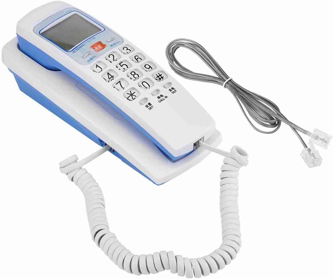 Yctze Corded Phone, FSK/DTMF Caller ID Telephone Corded Phone Desk Put Landline Fashion Extension Telephone for Home Wall Mount Phone (White)
