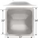 XMK RV Skylight Replacement, 26" x 26" Outer Dome Fit 22" x 22" Openings, RV Skylight Cover Shower Roof Dome for Camper Trailer Fifth Wheel Truck, Impact Resistant, Smoke Gray