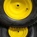 (2-Pack) 20x8.00-8 Rear Tire and Wheel Assemblies - 4 Ply Tubeless Tire Compatible Replacement for Riding Lawn Mowers - 3/4" Borehole, 3.5" Offset Hub and 3/16" Keyway (Yellow)
