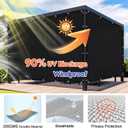 6' X 16' 90% Sun Shade Cloth Outdoor Patio Black Pergola Shades Cover Privacy Screen UV Block Porch Screens Canopy for Patio Outside Outdoor
