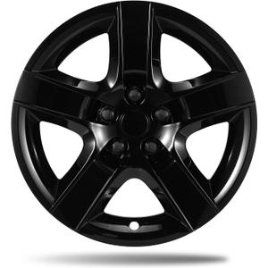 17 Inch Black Wheel Covers for 2008-2012 Chevrolet Malibu LS, Fits 17" OEM Steel Wheel 9597624, Direct Replacement 9596923 & 9596921, Snap-On ABS Hubcaps, 4-Pack