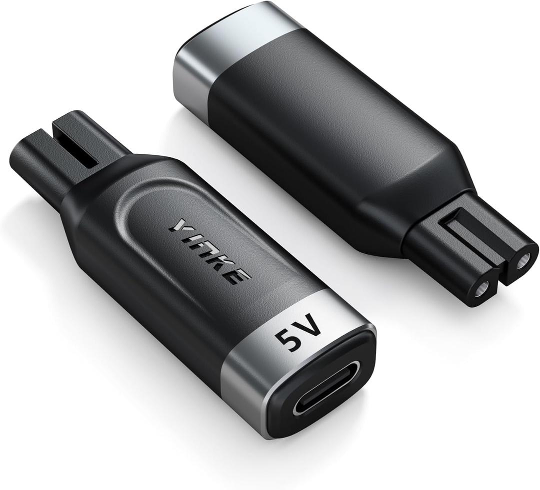 Yinke 5V Type-C Shaver Adapter Charging Converter for Philips Norelco OneBlade QP2724 QP2834 QP4530 S5880/S5885 MG7910 MG9510 QP1924 QP1324, USB-C Shaver Charger Converter Without Charger Cord (1 PC)