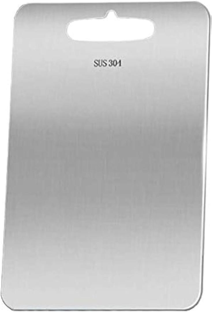 Double Sided Stainless Steel Chopping Board Mildew Free Durable Odor Resistant for Home 24x15cm