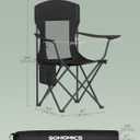 SONGMICS Breathable Camping Chairs, Foldable Outdoor Chairs Set of 2, High Back, Adjustable Armrests, Drink Holder, Weight Capacity 330 lb, for Sports Garden Backyard, Ink Black UGCB028B02, Medium