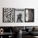 Trendy Leopard Canvas Wall Art Fashion Cheetah Lucky Skateboard Wall Decor Pictures Funky Vintage Preppy Luxury Aesthetic Posters Prints for Girly Bedroom Apartment Dorm Decoration 16x24in