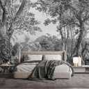 YQWDMX - Black and White Vintage Jungle Living Room Wallpaper Mural Mural49 L 160" Wx112 H(Not Peel and Stick) (M49)