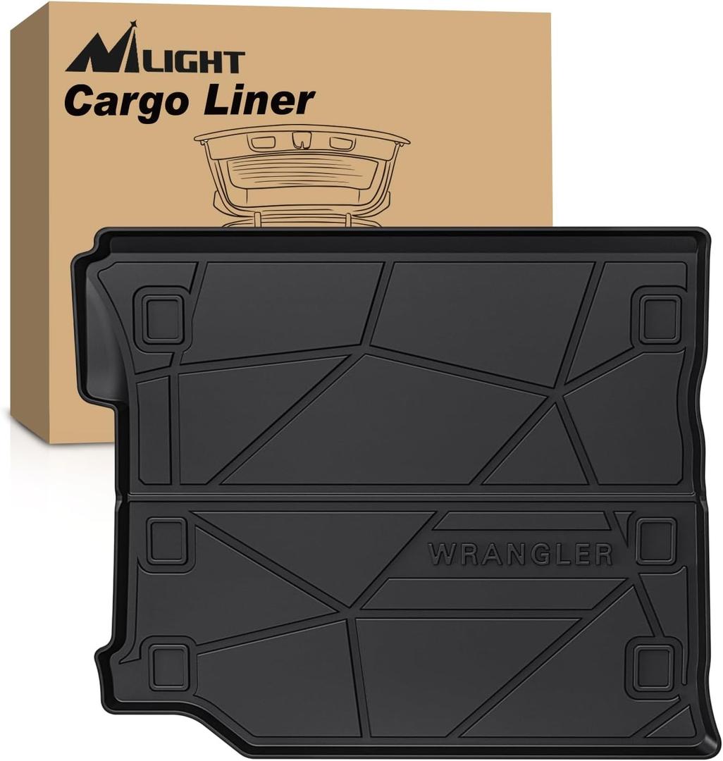 Nilight Cargo Mats for Jeep Wrangler JL Unlimited 4 Door with Subwoofer Only 2018 2019 2020 2021 2022 2023 2024 2025 (Not for JK or 4XE), All Weather Protection Heavy Duty Cargo Liners