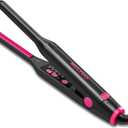 Small Flat Irons for Short Hair, 3/10" Pencil Flat Iron with Adjustable Temp Mini Hair Straightener for Edges Pixie Cut and Bangs, Tiny Hair Straightener with Floating Plates, Auto Shut Off (Blackpink)