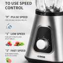 GDOR 1200W Blender for Smoothies and Shakes, 52 Oz Glass Jar & 22 Oz To-Go Cup Combo, Countertop Blender with 6-leaf Blade, 3 Adjustable Speed for Juices, Frozen Fruit Drinks, Sauces, Self-Cleaning