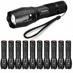 Pocketman LED Tactical Flashlight Super Bright LED Flashlights Portable Outdoor Water Resistant Torch with 5 Light Modes（10Pack）