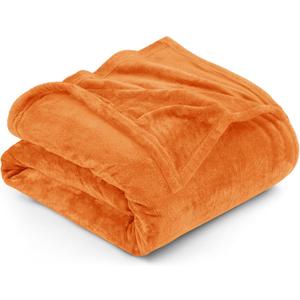 Utopia Bedding Fleece Blanket King Size Burnt Orange 300GSM Luxury Fuzzy Soft Anti-Static Microfiber Bed Blanket (90x102 Inch)