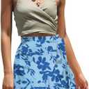 Women's Floral Ruffle Hem Wrap Shorts Casual Summer Elastic Waist Tie Front Zip Up Boho Skirts Skorts 2025 Size Medium