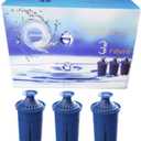 Elite Water Filter Lasting 6 Months-Efficient Long-Life Elite Filter, Replacement for Brita Pitcher Water Filter and Dispensers, Etc.,BPA FREE,3 Count(Blue)