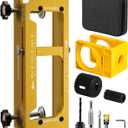 Door Hinge Jig & Door Lock Installation Kit, Aluminum Alloy Adjustable Mortise Template for Router, Fits 2.5"5" Hinges with 1/4" or 5/8" Radius and Square Corners, for 1-3/8" and 1-3/4" Thick Doors