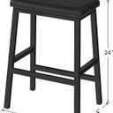 HOOBRO Bar Stools, Set of 2 Bar Chairs, Counter Height Bar Stools, 24 Inch Barstools for Kitchen Counter, PU Upholstered Kitchen Stools, for Kitchen, Bar, Dining Room, Black BB01MD01