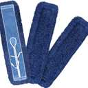 Matthew Cleaning 24'' Industrial Strength Cotton Dust Mop Refill Washable Replacement Heads for Residential & Commercial Use Fit Standard Dust Mop Frames, Hardwood, Laminate, Concrete Floors 3 Pack (Blue)