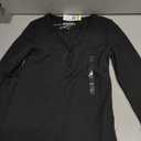 AEROPOSTALE Women's Buttery Soft Long Sleeve Henley (Black, S)