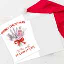 2 x Funny Hair Stylist Christmas Card, Unique Christmas Card Gifts for Hairdressers, Happy Holiday Appreciation Cards for Hair Stylist