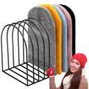 Hicarer Beanie Holder Organizer Metal Beanie Hat Display Stand Knitted Hat Storage Rack for Winter Cap Display Vendors Home Entryway Tabletop Bedroom Closet Dresser Room Office