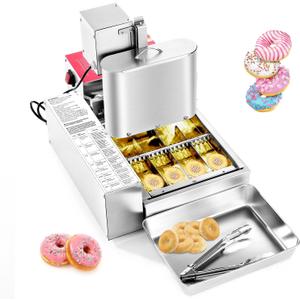 VEVOR Commercial Automatic Donuts Machine, 4 Rows Donuts Making Equipment, 240 pcs/hour Electric High Power Doughnut Maker, Stainless Steel Frying Auto Fryer, with Intelligent Control (21.85 x 15 x 14.5 in)