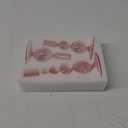 Hewory Glass Candlestick Holders Set: 3PCS Pink Candle Holder Taper Candle Holders Bulk, Crystal Ribbed Candle Sticks Holder Decor for Table Centerpiece Wedding Christmas Thanksgiving Dinner