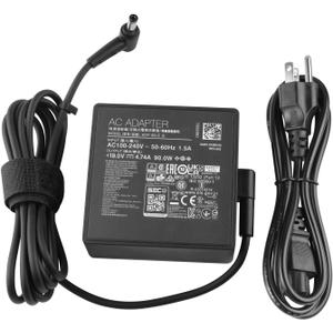 19V 4.74A 90W Charger Adapter Compatible with Asus K55D K55N K55VD K55VM F75A F75VD F75VB A55D A55DE A55DR A55VD X54C R704 R704A R704VB R704VC R704VD K75VJ N73SV X53E X53Z