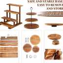 Roowest Wood Cake Stands Set of 6 Wood Dessert Tower Dessert Trays Desert Stands Cupcake Stand Rustic 3 Tier Farmhouse Cupcake Serving Stands with Dessert Trays for Tea Party (Brown)