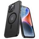 UNBREAKcable Case for iPhone 14/iPhone 13, [Compatible with MagSafe] [Military Grade Shockproof] [Non-Slip] Translucent Matte Back and Soft TPU Edge Protective Case for iPhone 14/13 6.1inch, Black