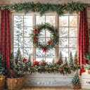 Kate Winter Christmas Decorate Window Backdrop Designed by Emetselch