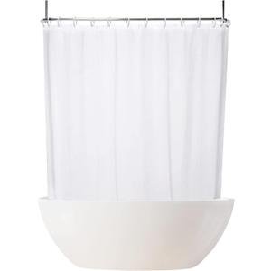 Zokyer Clawfoot Tub Shower Curtain Round Wrap Around Circular Circle Oval White Claw Foot 180x70 Extra Wide All Around Large Long Bathroom Decor Polyester Fabric Plastic 31 Hooks