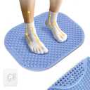Upgrade Silicone Foot Massage Mat with Dual-Side Usage, Large Reflexology Mat for Feet Relaxation, Foldable Foot Acupressure Mat, Portable Standing Desk Mat for Pain, Fatigue Relief(Blue-L)