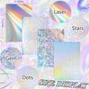 Kosiz 100 Sheets Metallic Holographic Card Stock Shiny Glitter Cardstock Iridescent Mirror Paper 8.5 x 11'' 250 GSM Thick Mixed Color Foil Paper for Scrapbook Letter Poster Craft(Laser Color)
