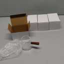 4 Pcs 6 Oz/ 180 ml Espresso Shot Glass with Wood Handle, Espresso Accessories, Single Spouts Milk Frother Measuring Cup with Clear Scale Heat Resistant for Coffee Milk Tea Syrup