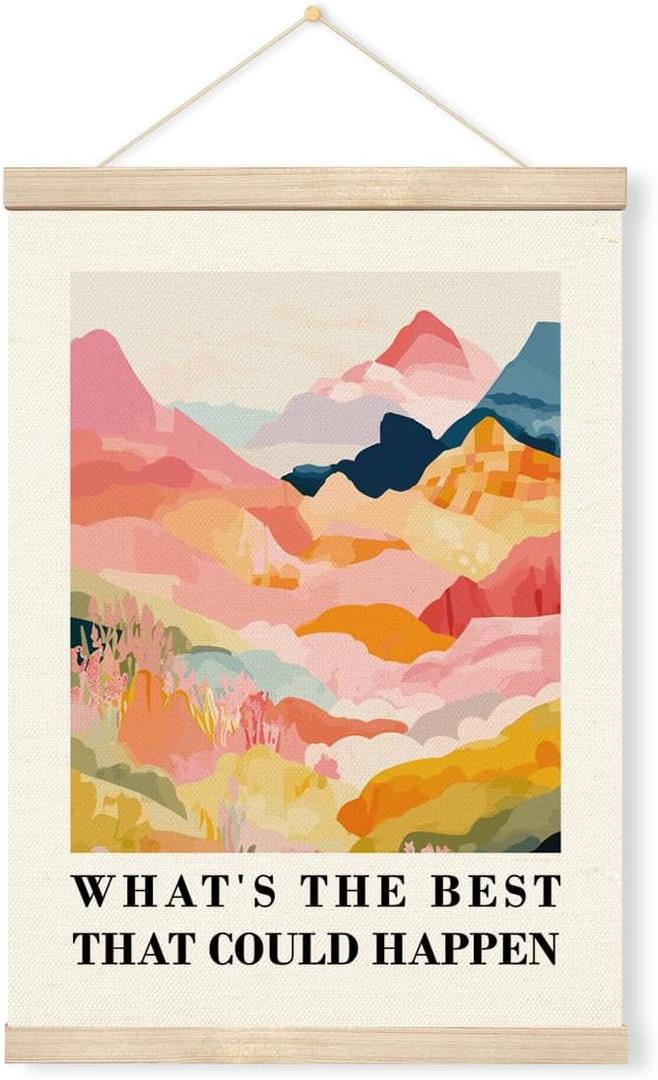 Motivational Positive Canvas Wall Art, What's the Best That Could Happen, Positive Affirmations Home Wall Decoration for Living Room Bedroom Home Office 12 X 16 Inches