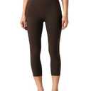 Colorfulkoala Dreamlux No Front Seam Leggings for Women High Waisted Capris 21" Inseam Yoga Pants (Espresso, Small)