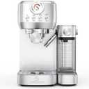 MAttinata CM1633 Cappuccino Machine 20 Bar, Professional Espresso Machines with Automatic Milk Frothering, Barista Compact Latte Maker for Home, with Pressure Gauge for Coffee Lovers, Stainless Steel