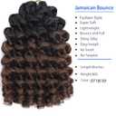 Brown Ombre Short Jamaican Bounce Crochet Hair 5 Packs 2X Ringlet Wand Curl Crochet Hair 8 Inch Curly Crochet Hair Extensions Curly Crochet Braiding Hair 100 Roots