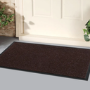 Neiza Front Door Mat Indoor Outdoor Entrance 36"x24", 2 Pack Ribbed Non Slip Mats, Absorbent Dirt Moisture Trapper Waterproof Rubber Backing Doormats, Low Profile Washable Front Doormat, Brown